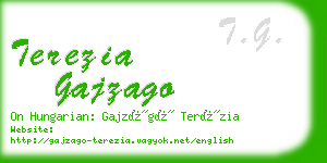 terezia gajzago business card